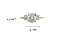 14K Gold 1.55cttw Lab Grown Diamond 3 Stone Ring - /