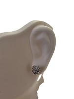 925 Sterling Silver Cubic Zirconia Pave Heart Stud - 7mm x 7mm