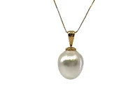 14K Yellow Gold 12.5mm South Sea Pearl Pendant with 10K Yellow Gold Chain