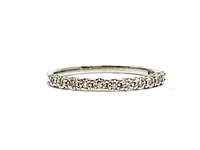 10K White Gold 0.055cttw Illusion Setting Diamond Ring - Size 6.5