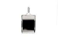 10K White Gold Diamond Cut Engravable Plate Charm - 18x13mm