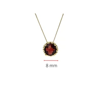 10K Yellow Gold 8mm - 2.50cttw Garnet Necklace - 18 Inches