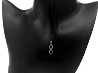 10K White Gold Infinity Cubic Zirconia Charm - 21mm x 5mm