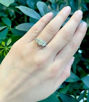 18K White & Yellow Gold 1.10Cttw Fancy Diamond Oval Cut Engagement Ring