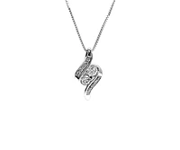 10K White Gold 0.25cttw Diamond Pendant, 18"