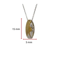 10K Two-Tone Reversible 0.08cttw Diamond Pendant, 18"