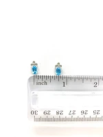 Blue Topaz & Diamond Earrings