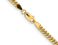 14K Yellow Gold Solid Miami Cuban Link Curb Chain