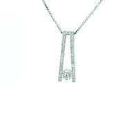 10K White Gold 0.30 cttw Canadian Diamond Pendant, 18"