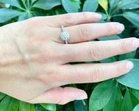 14K White Gold 1.16cttw Diamond Halo Engagement Ring - Size 6.5