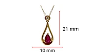 10K Yellow Gold 0.45cttw Ruby and 0.055cttw Diamond Necklace, 18"