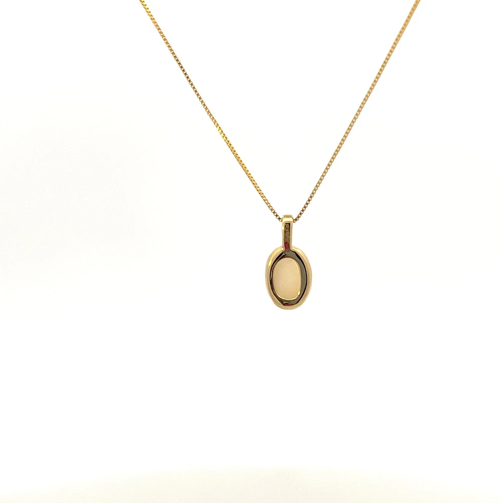 10K Yellow Gold Genuine Opal Pendant