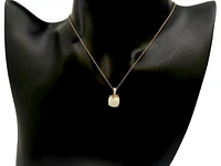 10K Rose Gold Agate And Diamond Necklace, 18"