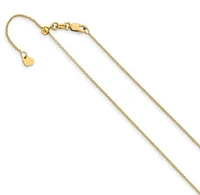 Adjustable 14K Gold Round Cable Chain 16
