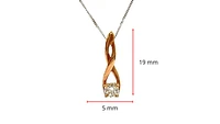 10K White and Rose Gold 0.30cttw Diamond Pendant,  18"