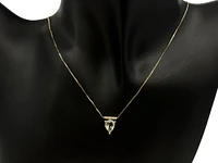 10K Yellow Gold 1.00cttw Green Amethyst (Prasiolite) and 0.042cttw Diamond Necklace, 18"