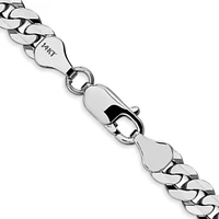 14K White Gold Flat Beveled Curb Chain