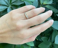 10K Yellow Gold 0.10cttw Illusion Setting Diamond Ring - /