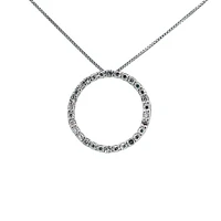 10K White Gold 0.05cttw Diamond Eternity Pendant - 18"