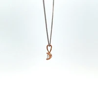 10K Two Toned Rose Gold and White Gold 0.04cttw Diamond Solitaire Necklace - 17 Inches
