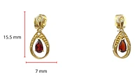 10K Yellow Gold Garnet and Diamond Dangle Earrings with Butterfly Backings