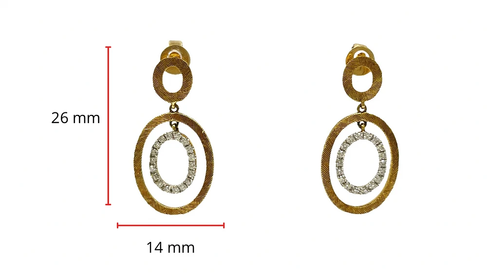 14K 2 Tone 0.25cttw Diamond Earrings