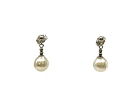 14K White Gold Fresh Water Pearl Earrings