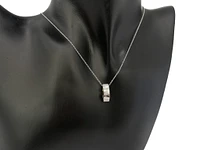 10K Two-Tone Reversible 0.08cttw Diamond Pendant, 18"