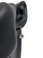 10K Rose Gold 2.75cttw Blue Topaz & 0.02cttw Diamond Lever Back  / Dangle / Drop Earring
