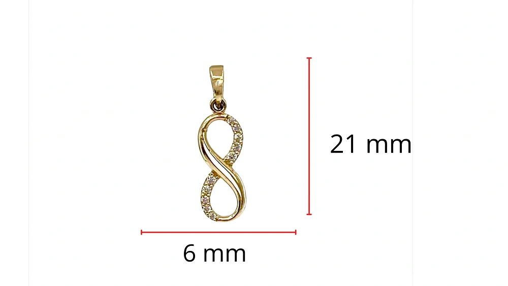 10K Gold Infinity Cubic Zirconia Charm