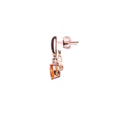 10K Yellow Gold Genuine Citrine & 0.025cttw Diamond Earrings