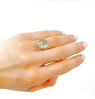 10K White Gold 5 carat Genuine Prasiolite (Green Amethyst) Ring, size 6.5