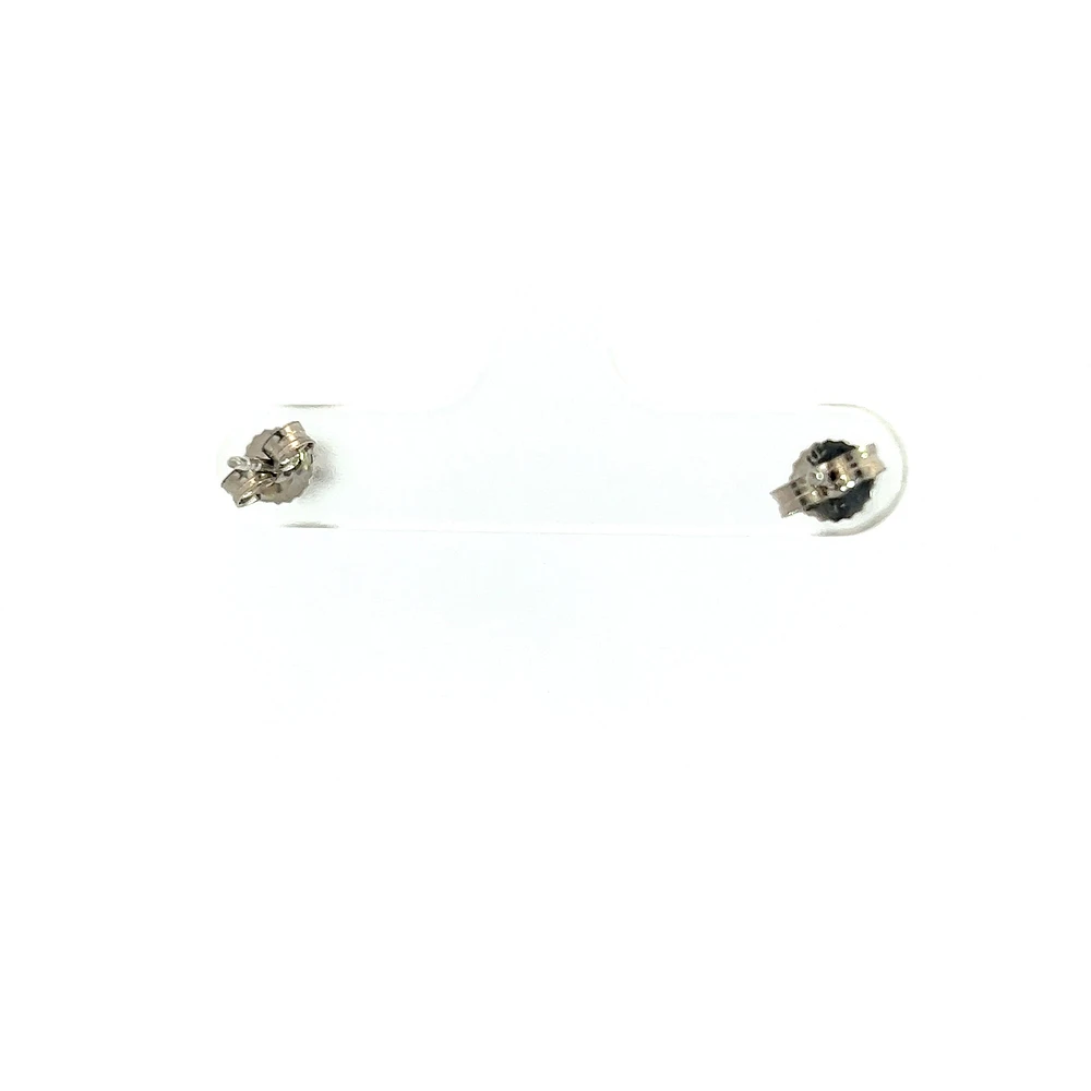 10K White Gold Illusion Set Diamond Solitaire Earrings 0.08cttw