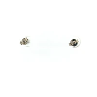 10K White Gold Illusion Set Diamond Solitaire Earrings 0.08cttw