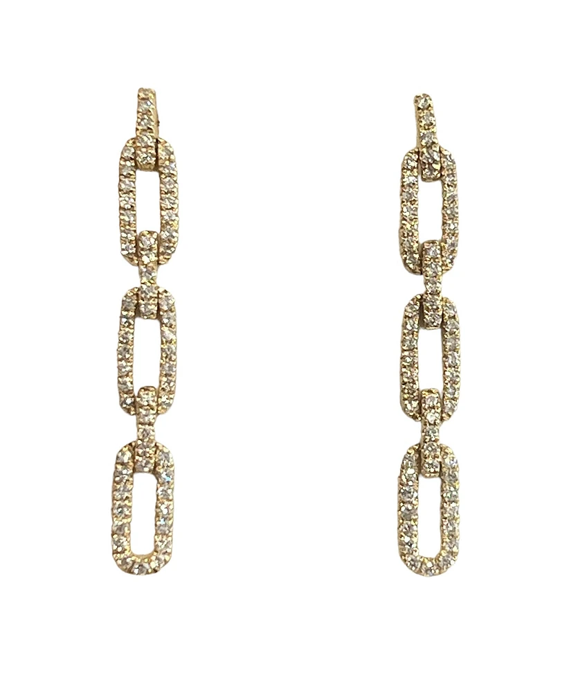 14K Yellow Gold 0.33cttw Diamond Dangle Earrings