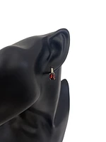 10K Yellow Gold Garnet & 0.04cttw Diamond Earrings