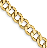 Semi-Solid Curb Link Chain - 4.3mm