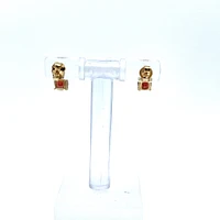 10K White & Yellow Gold Garnet and 0.025cttw Diamond Ring