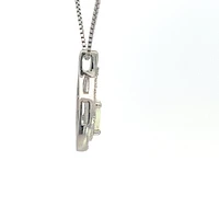 925 Sterling Silver Opal & Diamond Necklace