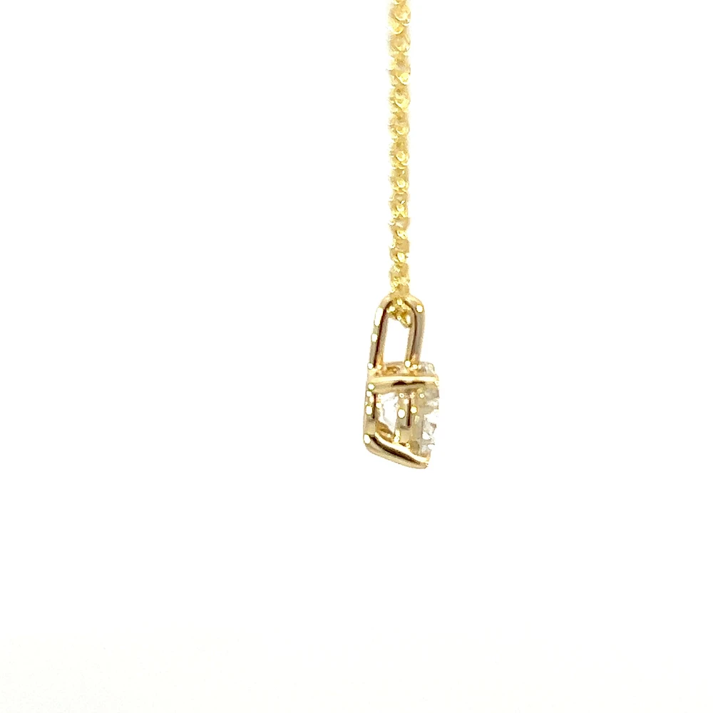 14K Yellow Gold Lab Grown 0.52cttw Round Brilliant Cut Diamond Claw Set Pendant