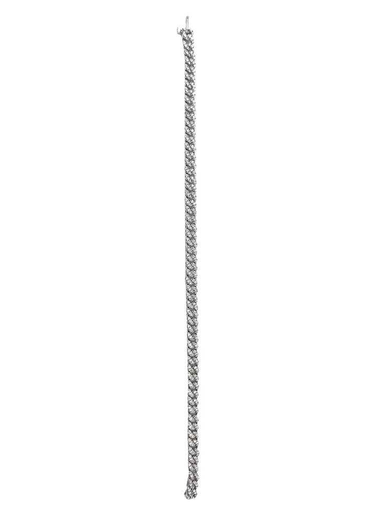 10K White Gold 2.00cttw Miami Cuban Link Tennis Bracelet - 7.25"