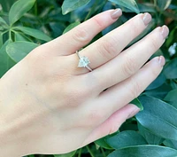 14K Gold 1.00cttw Lab Grown Diamond Pear Shape Solitaire Engagement Ring - /