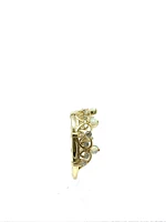 10K Yellow Gold 0.25cttw Genuine Opal & 0.22cttw Diamond Crown Ring - / 4.5
