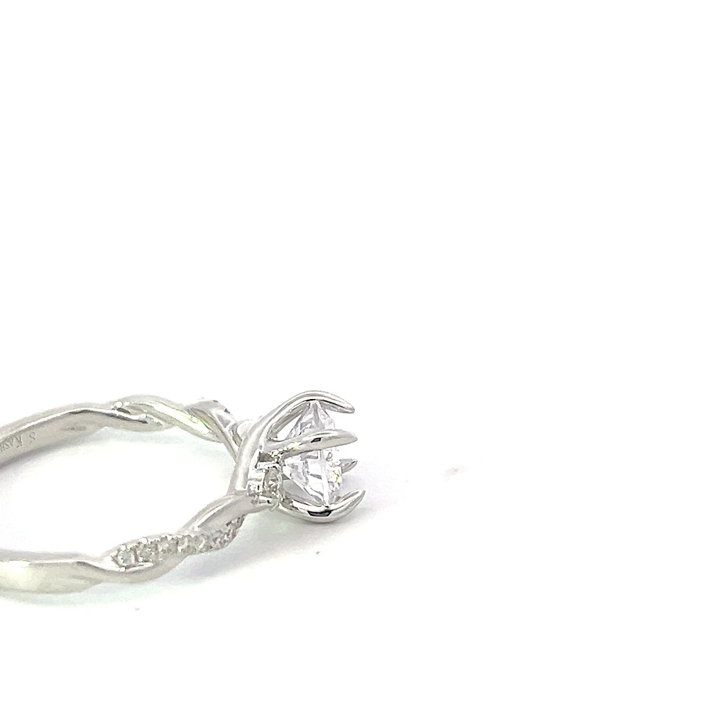 14K Round Brilliant Cut Diamond Ring - Mount Only (No centre diamond) / Gold