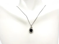 925 Sterling Silver Sapphire & Diamond Necklace