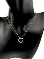 10K White Gold 0.017cttw Round Cut Diamond Pendant