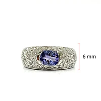14K White Gold 0.80cttw Tanzanite & 0.60cttw Diamond Ring, size 6.5