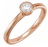 14K 0.50 CT Lab-Grown Diamond Bezel-Set Ring - gold /