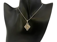 14K White & Yellow Gold 0.49cttw Diamond Pendant, 18"