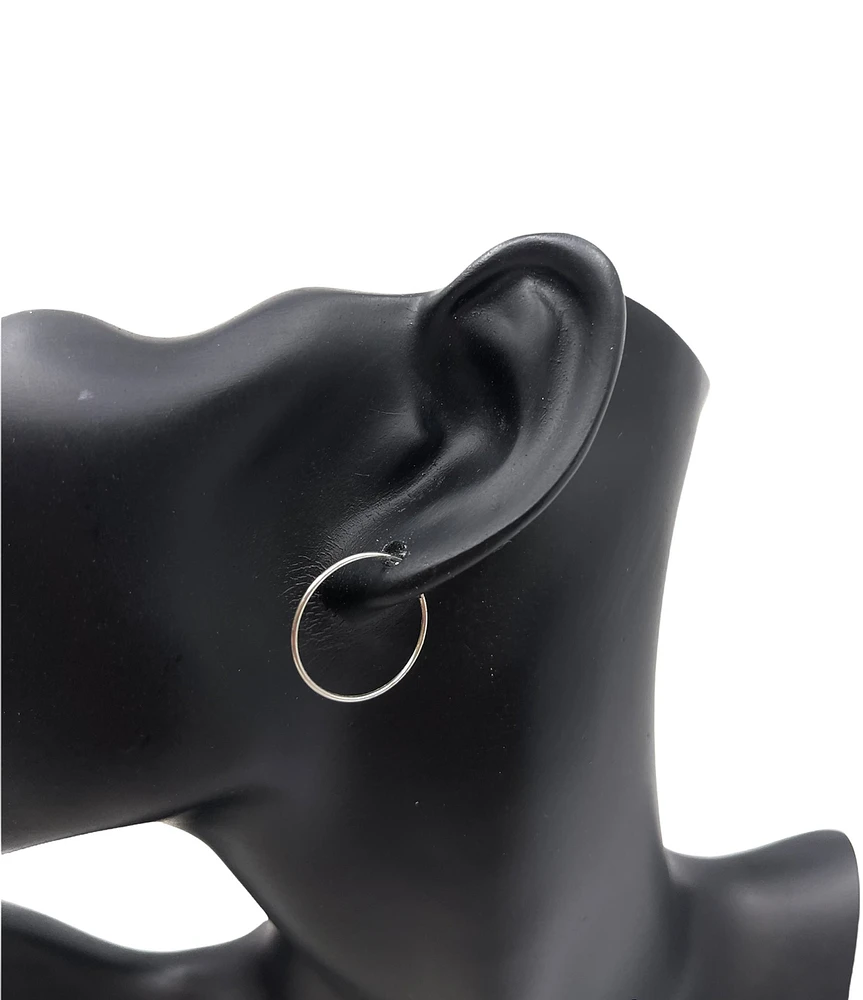 925 Sterling Silver Endless Hoop Earrings 30mm